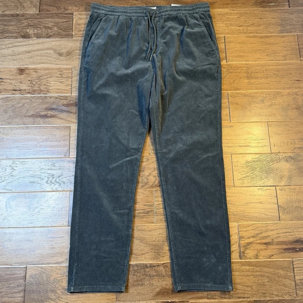 NWT Marine Layer Saturday Stretch Corduroy Slim Straight Green Pants XXL Preppy‎